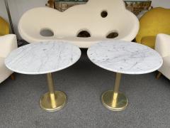  Knoll Pair of Brass and Marble Side Table Italy 1970s - 1810802