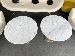  Knoll Pair of Brass and Marble Side Table Italy 1970s - 1810804