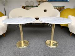  Knoll Pair of Brass and Marble Side Table Italy 1970s - 1810808