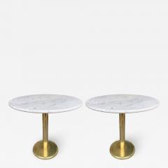  Knoll Pair of Brass and Marble Side Table Italy 1970s - 1812851