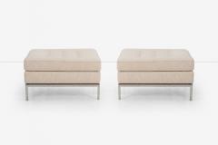  Knoll Pair of Florence Knoll Fabric and Steel Ottomans 1965 - 4349504
