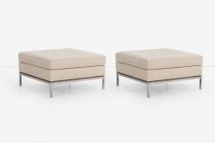  Knoll Pair of Florence Knoll Fabric and Steel Ottomans 1965 - 4349505