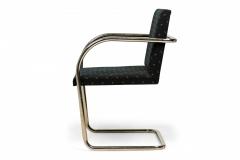  Knoll Pair of Knoll Modern Chrome Tube and Black Fabric Upholstered Brno Armchairs - 4273884