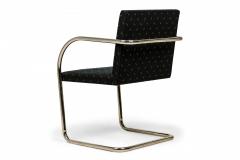  Knoll Pair of Knoll Modern Chrome Tube and Black Fabric Upholstered Brno Armchairs - 4273885