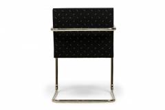  Knoll Pair of Knoll Modern Chrome Tube and Black Fabric Upholstered Brno Armchairs - 4273886