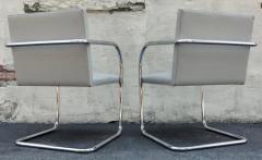  Knoll Pair of Mies Van Der Rohe for Knoll International Brno Chairs Steel Leather - 3146235