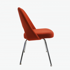  Knoll Saarinen Executive Armless Chair in Fire Red Fabric Chrome Tubular Legs - 3480810