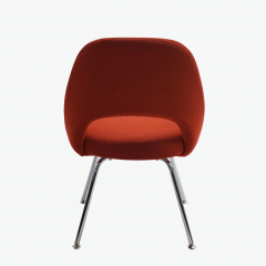  Knoll Saarinen Executive Armless Chair in Fire Red Fabric Chrome Tubular Legs - 3480813