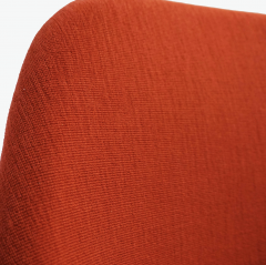  Knoll Saarinen Executive Armless Chair in Fire Red Fabric Chrome Tubular Legs - 3480814