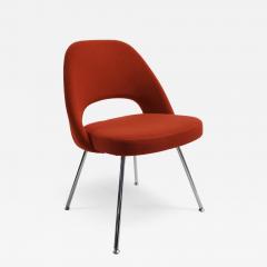 Knoll Saarinen Executive Armless Chair in Fire Red Fabric Chrome Tubular Legs - 3482157
