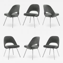 Knoll Saarinen Executive Armless Chairs for Knoll in Graphite Velvet by Set of 6 - 2077792