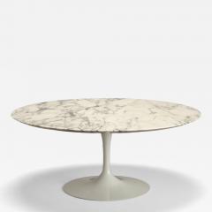  Knoll Saarinen Round Pedestal Tulip Coffee Table in Arabescato Marble - 4570191