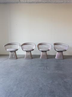  Knoll Set of 4 Platner Arm Chairs By Warren Platner for Knoll with Loro Piana Fabric - 4283518