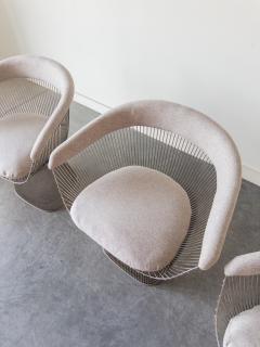  Knoll Set of 4 Platner Arm Chairs By Warren Platner for Knoll with Loro Piana Fabric - 4283522