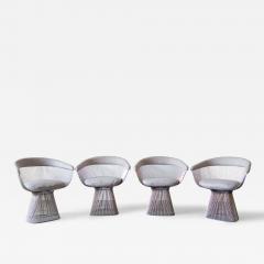  Knoll Set of 4 Platner Arm Chairs By Warren Platner for Knoll with Loro Piana Fabric - 4288174
