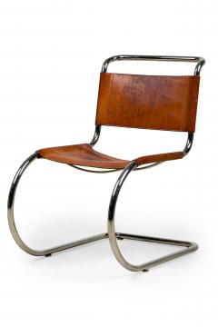  Knoll Set of 5 American Mid Century Mies Van Der Rohe Leather and Steel Chairs - 4273414