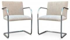  Knoll Set of Ten 10 Knoll Mies van der Rohe Tubular Brno Dining Chairs in Wool Blend - 3856747