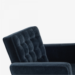  Knoll Vincent Cafiero for Knoll Lounge Chairs in Midnight Mohair and Aluminum Pair - 3317357