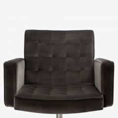  Knoll Vincent Cafiero for Knoll Lounge Chairs in Onyx Gray Velvet Pair - 2716709