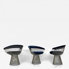  Knoll Warren Platner Arm Chairs in Sapphire Velvet - 3615167
