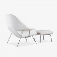  Knoll Womb Chair Ottoman in Gray Chenille Velvet by Eero Saarinen for Knoll - 4127250