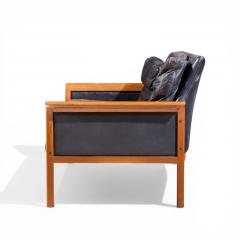  Knut Saeter Knut S ter for Vatne M bler Mid Century Norwegian Teak and Leather Loveseat Sofa - 4561266