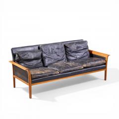  Knut Saeter Knut S ter for Vatne M bler Mid Century Norwegian Teak and Leather Loveseat Sofa - 4561274