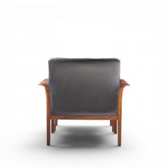  Knut Saeter Knut Saeter Vatne M bler Norwegian Rosewood Leather Chair Pair with Ottoman - 4659566