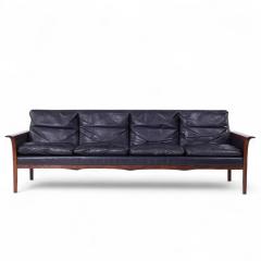  Knut Saeter Knut Saeter for Vatne M bler Mid Century Norwegian Rosewood and Leather Sofa - 4224114
