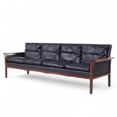  Knut Saeter Knut Saeter for Vatne M bler Mid Century Norwegian Rosewood and Leather Sofa - 4224117