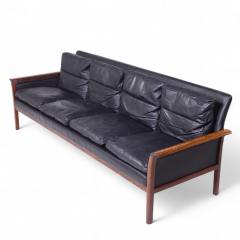  Knut Saeter Knut Saeter for Vatne M bler Mid Century Norwegian Rosewood and Leather Sofa - 4224123