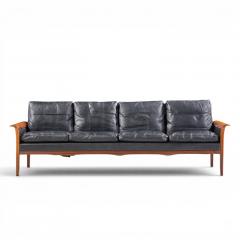  Knut Saeter Knut Saeter for Vatne M bler Mid Century Norwegian Rosewood and Leather Sofa - 4649709