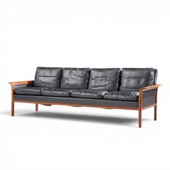  Knut Saeter Knut Saeter for Vatne M bler Mid Century Norwegian Rosewood and Leather Sofa - 4649713