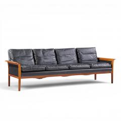 Knut Saeter Knut Saeter for Vatne M bler Mid Century Norwegian Rosewood and Leather Sofa - 4650869