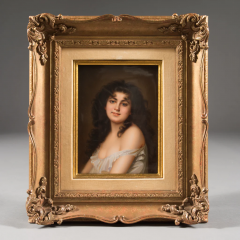  Konigliche Porzellan Manufaktur KPM A BERLIN KPM PORCELAIN RECTANGULAR PLAQUE OF A YOUNG BEAUTY - 3566739