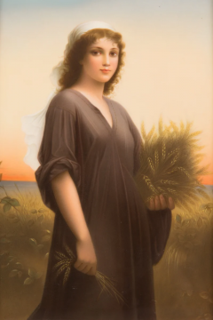  Konigliche Porzellan Manufaktur KPM A BERLIN KPM RECTANGULAR PORCELAIN PLAQUE OF RUTH - 3566675