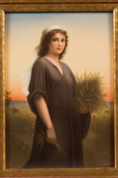  Konigliche Porzellan Manufaktur KPM A BERLIN KPM RECTANGULAR PORCELAIN PLAQUE OF RUTH - 3566721