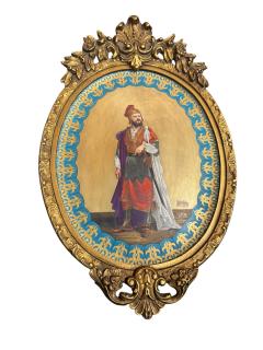  Konigliche Porzellan Manufaktur KPM ANTIQUE HAND PAINTED KPM PORCELAIN OVAL ROYAL PORTRAIT IN ORIGINAL GILT FRAME - 4496591