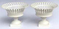  Konigliche Porzellan Manufaktur KPM Good Pair of German KPM White glazed Pierced Lattice Porcelain Compotes - 1448011