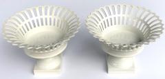  Konigliche Porzellan Manufaktur KPM Good Pair of German KPM White glazed Pierced Lattice Porcelain Compotes - 1448014