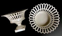  Konigliche Porzellan Manufaktur KPM Good Pair of German KPM White glazed Pierced Lattice Porcelain Compotes - 1448015