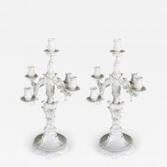  Konigliche Porzellan Manufaktur KPM KPM Berlin Blanc de Chine Five light Rococo Style Candelabra - 3841266