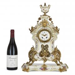  Konigliche Porzellan Manufaktur KPM KPM porcelain and gilt bronze Rococo style clock set - 3416510