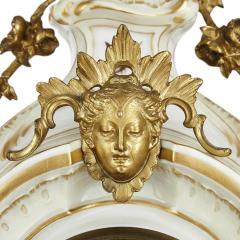  Konigliche Porzellan Manufaktur KPM KPM porcelain and gilt bronze Rococo style clock set - 3416512