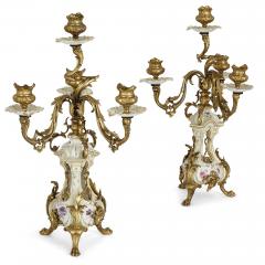  Konigliche Porzellan Manufaktur KPM KPM porcelain and gilt bronze Rococo style clock set - 3416515