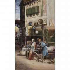  Konigliche Porzellan Manufaktur KPM KPM style porcelain plaque of Orientalist bazaar scene - 4421309