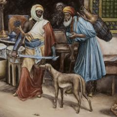  Konigliche Porzellan Manufaktur KPM KPM style porcelain plaque of Orientalist bazaar scene - 4421312