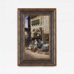  Konigliche Porzellan Manufaktur KPM KPM style porcelain plaque of Orientalist bazaar scene - 4426770