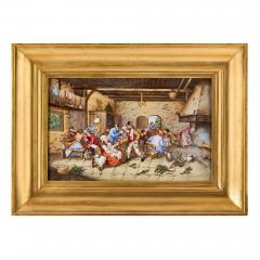  Konigliche Porzellan Manufaktur KPM Large German KPM style porcelain plaque of a tavern scene - 4051334