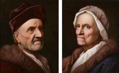  Konigliche Porzellan Manufaktur KPM Pair of large KPM porcelain portrait plaques after Balthasar Denner - 2843505